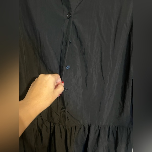 Anthropologie Maeve Black Bettina Tiered Midi Shirt Dress Size Xlarge - Picture 6 of 9